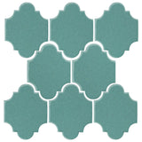 Clay Arabesque Mini San Felipe Ceramic Tile - Powder Blue