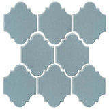 Clay Arabesque Mini San Felipe Ceramic Tile - Sky Blue