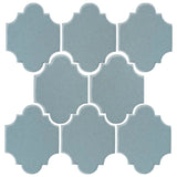 Clay Arabesque Mini San Felipe Ceramic Tile - Sky Blue