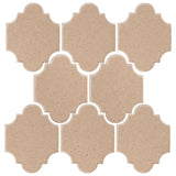 Clay Arabesque Mini San Felipe Ceramic Tile - Warm Sand
