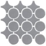 Clay Arabesque Sintra Glazed Ceramic Tile - Battleship