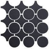 Clay Arabesque Sintra Glazed Ceramic Tile - Black Diamond