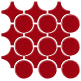 Clay Arabesque Sintra Glazed Ceramic Tile - Cherry Red