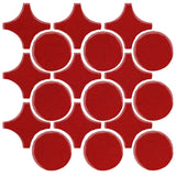 Clay Arabesque Sintra Glazed Ceramic Tile - Fire Engine Red