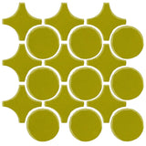 Clay Arabesque Sintra Glazed Ceramic Tile - Lime Green