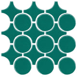 Clay Arabesque Sintra Glazed Ceramic Tile - Mallard Green