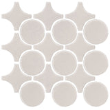 Clay Arabesque Sintra Glazed Ceramic Tile - white