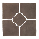 Daisy Deco Rustic Relief Deco Tile 8"x8" - Brown