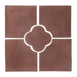 Daisy Deco Rustic Relief Deco Tile 8"x8" - City Hall Red