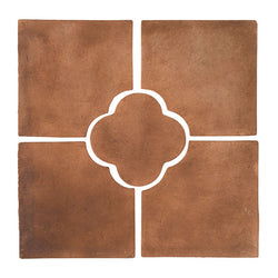 Daisy Deco Rustic Relief Deco Tile 8"x8" - Cotto Dark