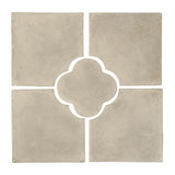 Daisy Deco Rustic Relief Deco Tile 8"x8" - Early Gray