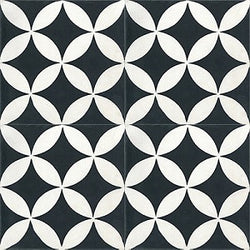 Mission Circles #1 Encaustic Cement Tile Quarter Design