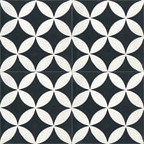 Mission Circles #1 Encaustic Cement Tile Quarter Design