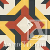  Mission Aranzazu B 8"x8" Encaustic Cement Tile Quarter Design