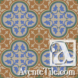 Mission Roseton - A Encaustic Cement Tile rug