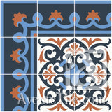 Mission Cox Border Encaustic Cement Tile