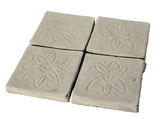 Flower Deco Rustic Relief Deco Tile 5"x5" - Early Gray