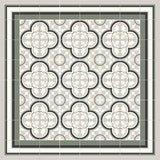 Rug with Green and Gray Roseton with Green and Gray Franjas Border