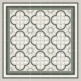 Rug with Green and Gray Roseton with Green and Gray Franjas Border
