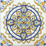 Spanish Aranjuez 6" x 6" Hand Painted Ceramic Tile