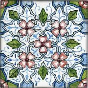 Spanish Mallorca 6" x 6" Hand Painted Ceramic Tile