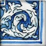 Spanish Soria 3" x 3" Hand Painted Ceramic Tile