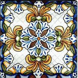 Spanish Teruel 6" x 6" Hand Painted Ceramic Tile
