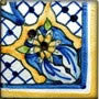 Spanish Valencia 3" x 3" Hand Painted Ceramic Tile