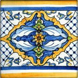 Spanish Valencia 6" x 6" Hand Painted Ceramic Tile