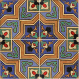 Malibu Ramera B Quarter Design Hand Painted Spanish Ceramic Tile