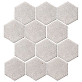 Malibu Field 4" Hexagon Sierra Snow Ceramic Tile