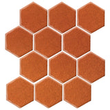 Malibu Field 4" Hexagon Spanish Brown Ceramic Tile