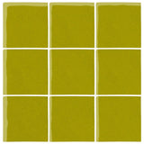 Malibu Field 4"x4" Lime Green #7495c Ceramic Tile
