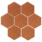 Malibu Field 6" Hexagon Red Iron Ceramic Tile