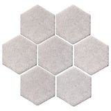 Malibu Field 6" Hexagon White Ceramic Tile