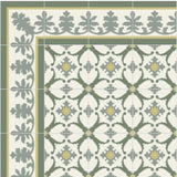 Mission Alegre Verde Border Encaustic Cement Tile and Rug