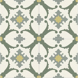 Mission Alegre Verde Encaustic Cement Tile Quarter Design