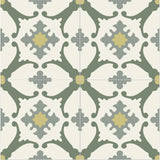 Mission Alegre Verde Encaustic Cement Tile Quarter Design