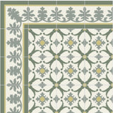 Mission Alegre Verde Encaustic Cement Tile Rug and Border