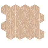 Mission Salmon & White Bakery 8" Hexagon Cement Tile Rug Alternate Layout
