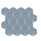 Bakery Hexagon in Navy and White Layout Configuration or Rug