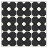 Mission Black Octagon with White Dot Encaustic Cement Tile