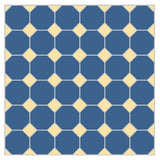 Mission Blue Fonce Octagon Encaustic Cement Tile 8"x8"