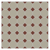 Mission Cafe Octagon with D'Hanis Red Dot Encaustic Cement Tile