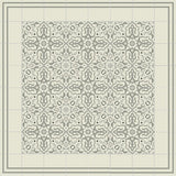 Mission California Gray Colorway Encaustic Cement Tile 8"x8" - Rug Design with Stripes Border