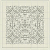 Mission California Gray Colorway Encaustic Cement Tile 8"x8" - Rug Design with Stripes Border
