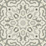 Mission California Gray Colorway Encaustic Cement Tile 8"x8" - Quarter Design