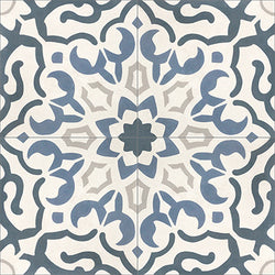 Mission California Blue 8"x8" Encaustic Cement Tile Quarter Design
