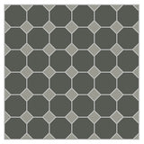 Mission Charcoal Octagon with Gray Dot Encaustic Cement Tile
