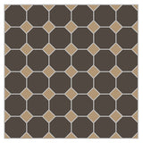 Mission Chocolate Octagon with Sand Dot Encaustic Cement Tile